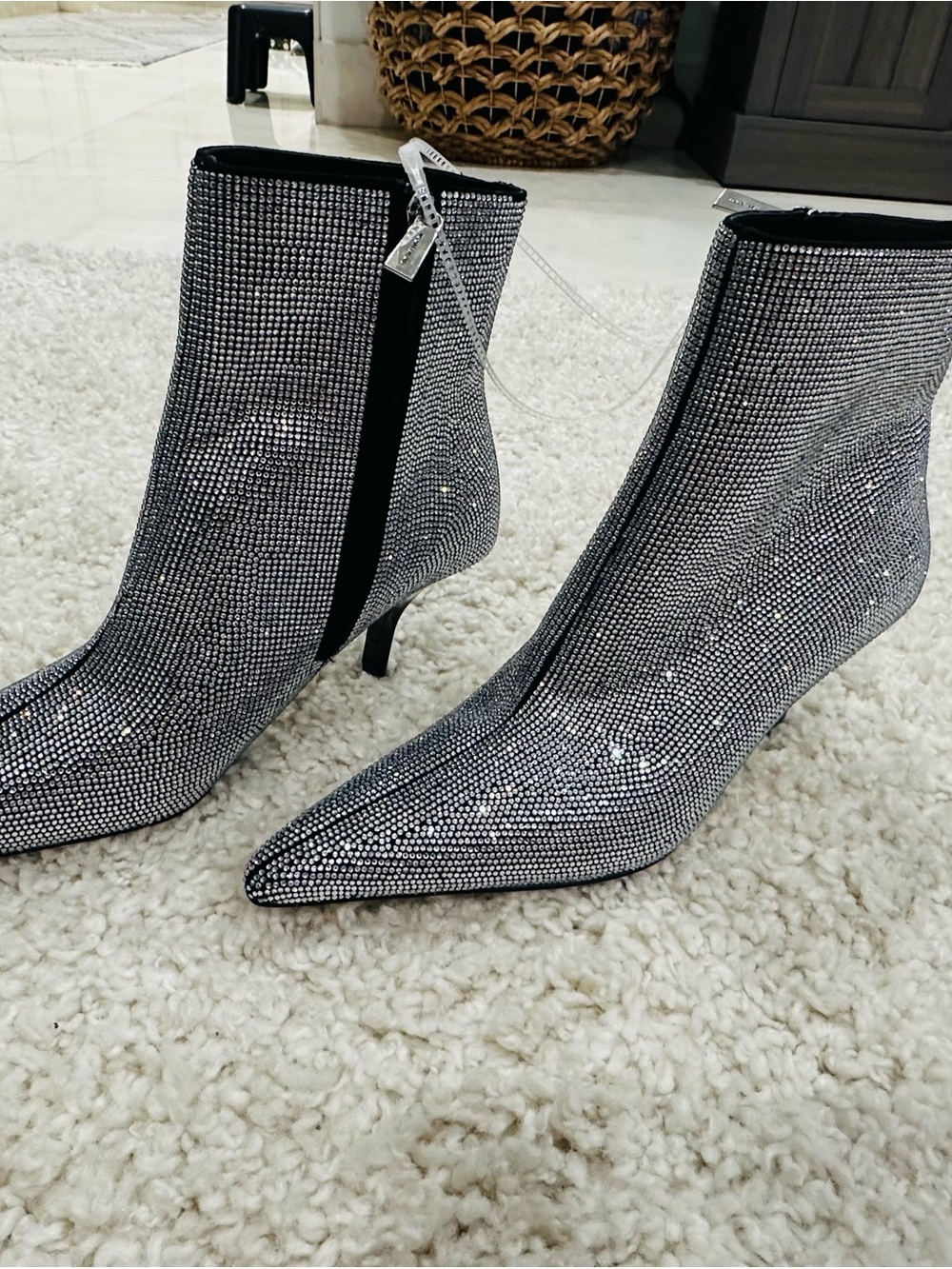 NEW Michael Kors Selina Crystal Pointed Toe Booties Sparkle Glam Size 9.5 - Picture 6 of 13